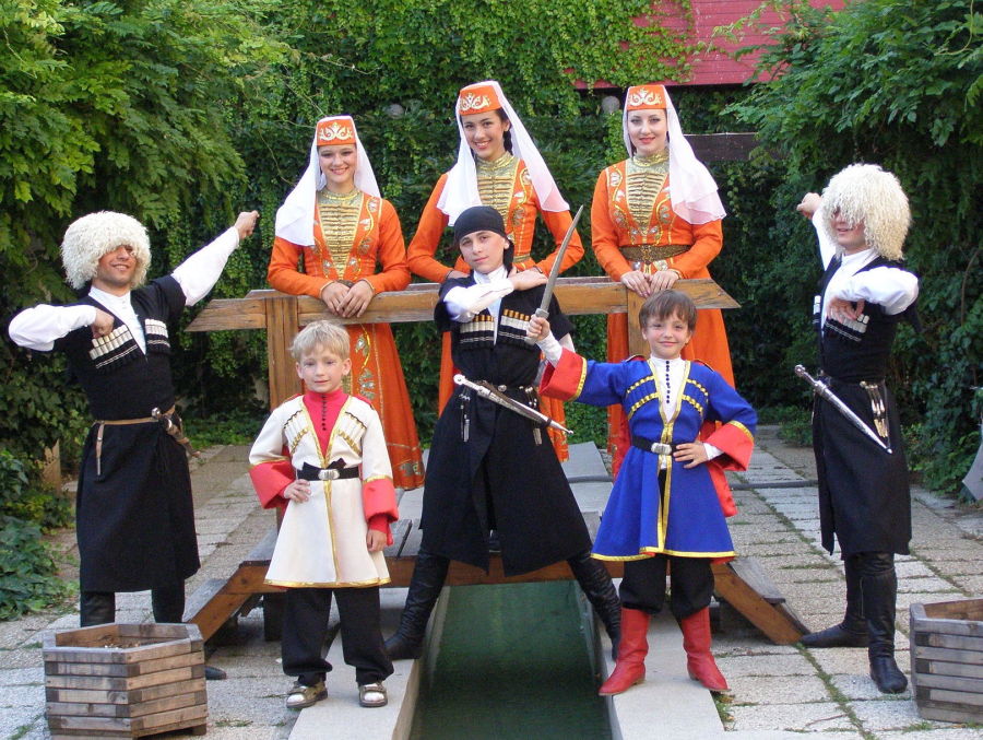 Illustrative - Circassians in traditional garb, in Kfar Kama (Photo: Public domain)