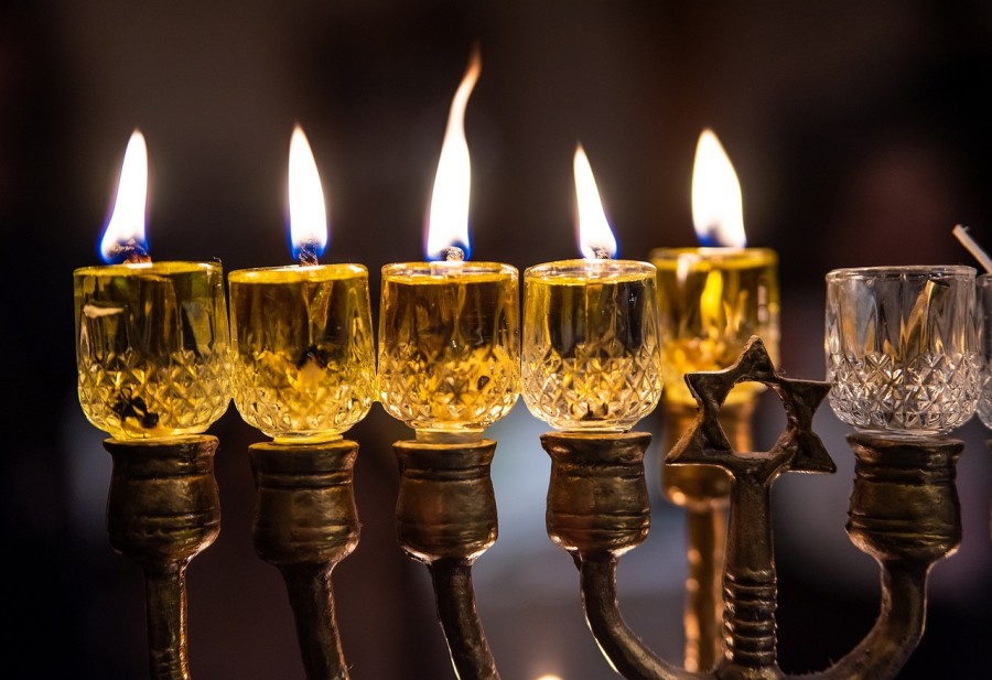 Illustrative hanukkiah