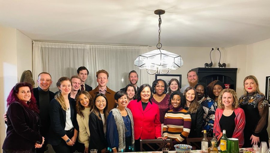 Christian young people celebrate Hanukkah with Israeli Embassy in D.C. (Photo: Sawsan Natour Hasson's Twitter feed)