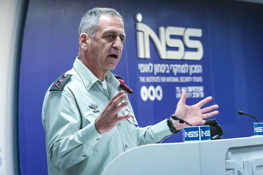 IDF Chief of Staff Aviv Kochavi speaking at a conference of the Institute for National Security Studies (INSS), in Tel Aviv, Dec. 27, 2022. (Photo: Avshalom Sassoni/Flash90)