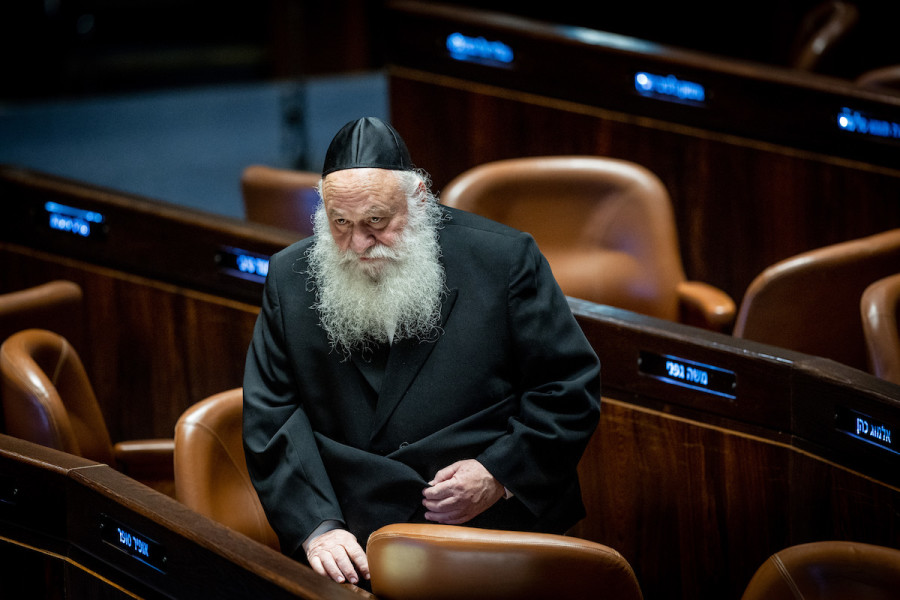 UTJ party head Yitzchak Goldknopf during a plenum session on forming the government, in the Knesset, Dec. 29, 2022. (Photo: Yonatan Sindel/Flash90)