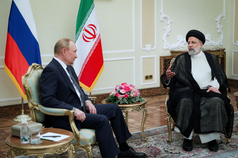 Russian President Vladimir Putin meets with Iranian President Ebrahim Raisi in Tehran, Iran, July 19, 2022. (Photo: President Website/WANA/Handout via REUTERS)