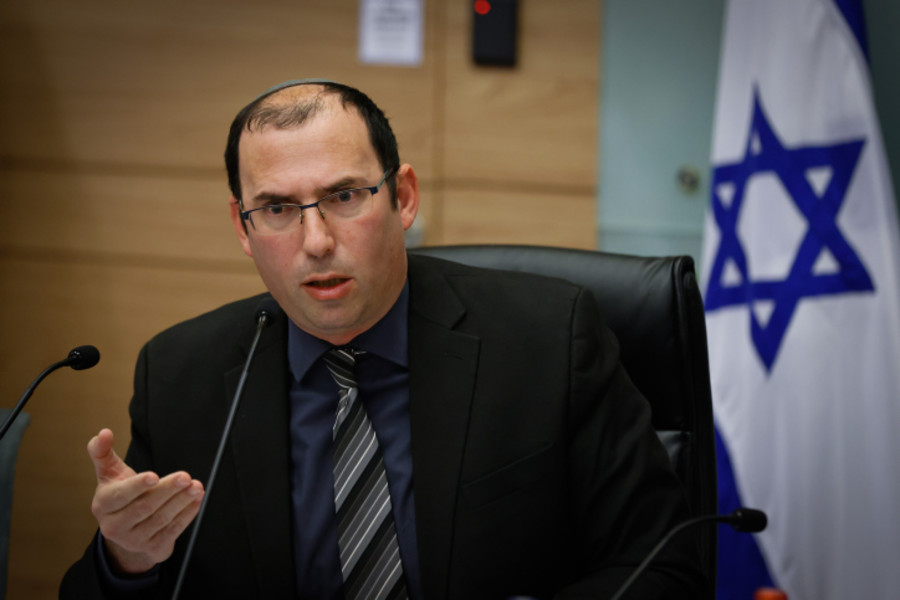 MK Simcha Rotman, head of the Constitution Committee leads a committee meeting at the Knesset, the Israeli Parliament in Jerusalem, on Jan. 29, 2023. Photo by Olivier Fitoussi/Flash90