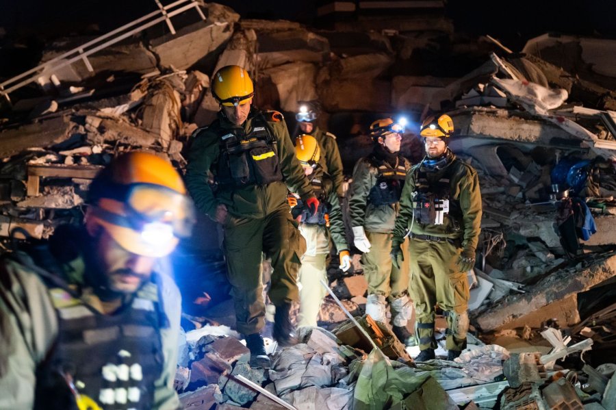 Israeli search and rescue team in Turkey, Feb. 7, 2023 (Photo: Twitter)
