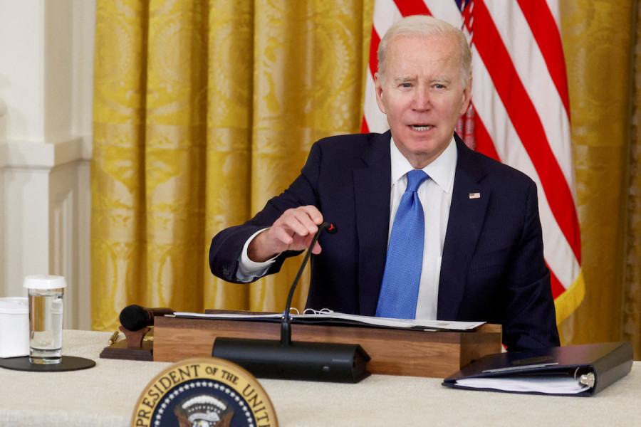 U.S. President Joe Biden arrives for a meeting with state governors from across the country at the White House in Washington, DC, Feb. 10, 2023. (Photo: REUTERS/Jonathan Ernst)