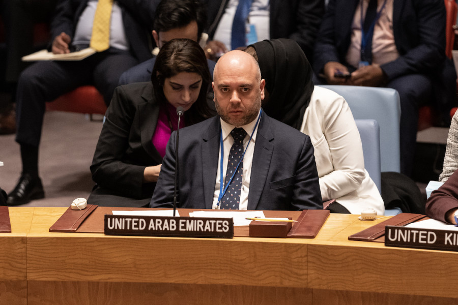 Illustrative - Majid Al Suwaidi, United Arab Emirates Director-General of the 28th Conference of the Parties to the UN Framework Convention on Climate Change attends Security Council meeting at UN Headquarters in New York, Feb. 14, 2023. (Photo: Lev Radin/Sipa USA)