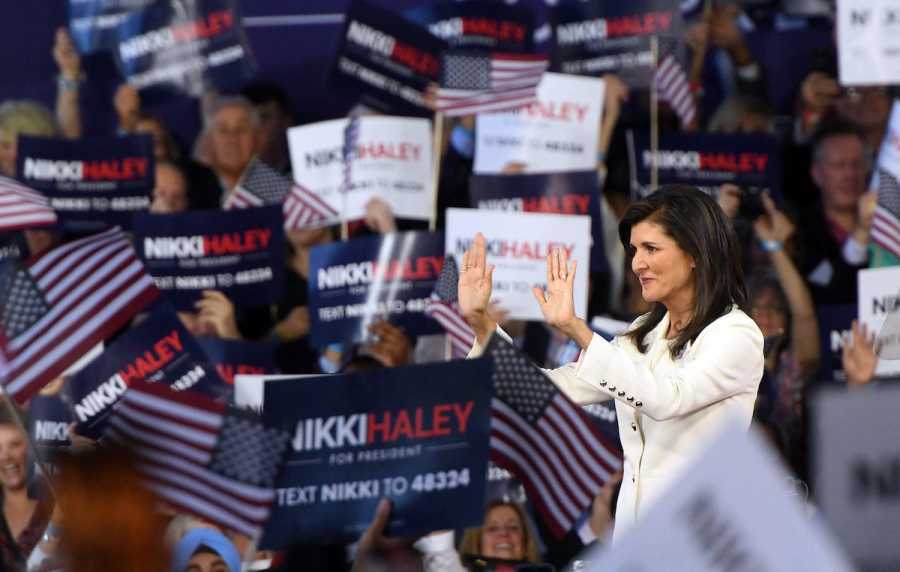 Former South Carolina Gov. Nikki Haley, who announced a 2024 run for U.S. President yesterday via Twitter, holds a rally with supporters at the Visitors Center in Charleston, S.C., Feb. 15, 2023. (Photo: USA Today via Reuters)