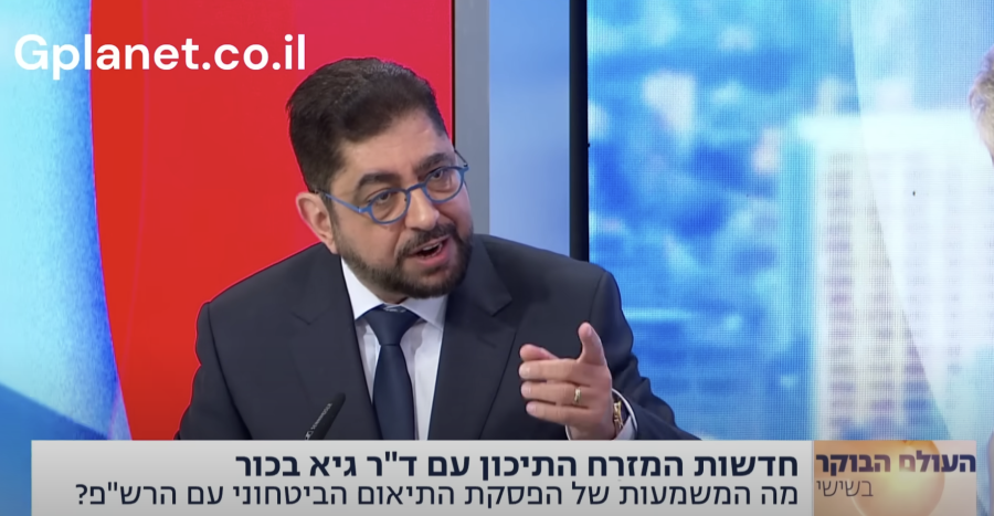 Dr. Guy Bechor on Channel 13 morning news program (Photo: Screenshot)