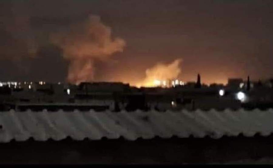 A fire at Aleppo International Airport following an alleged Israeli airstrike, Mar. 7, 2023. (Photo: Screenshot/Twitter)