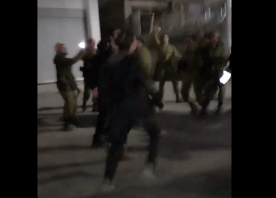 IDF troops dancing and celebrating Purim with Jewish settlers in Huwara, Mar. 6, 2023. (Photo: Screenshot/Twitter)