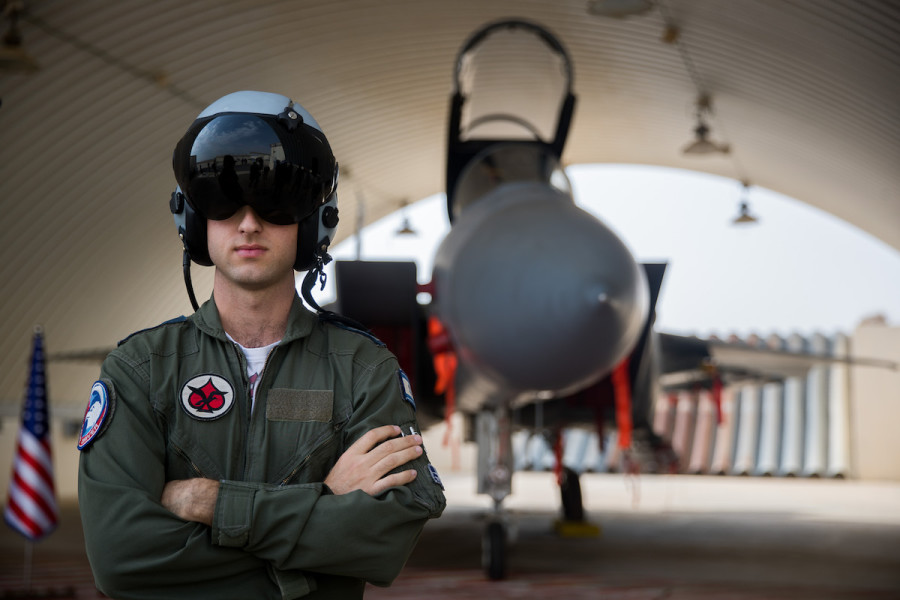 Illustrative - An Israeli Air Force pilot at an international aerial training exercise at the Ovda Air Force base in southern Israel, Nov. 11, 2019. (Photo: Yonatan Sindel/Flash90)