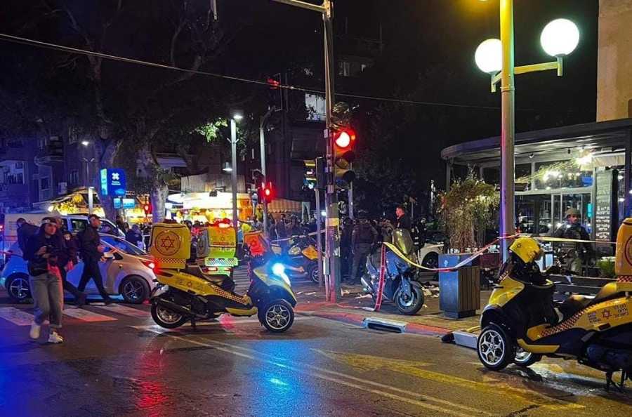 Scene of a terror attack in tel Aviv, Mar. 9, 2023 (Photo: Magen David Adom)