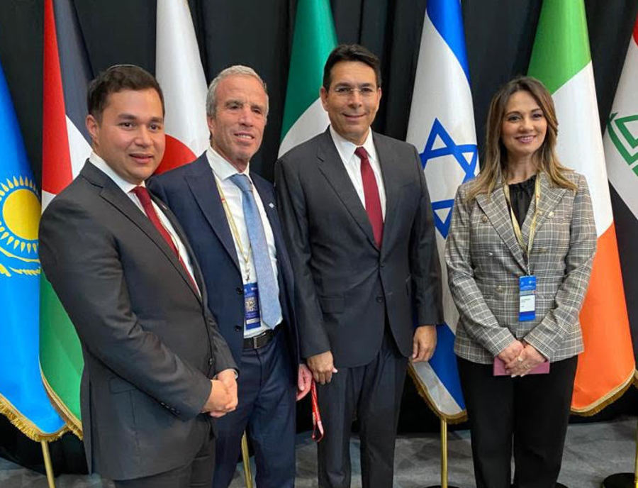 Knesset Member Danny Danon (second from right) with the Israeli delegation the International Parliamentary Organization in Bahrain, Mar. 12, 2023 (Photo courtesy)