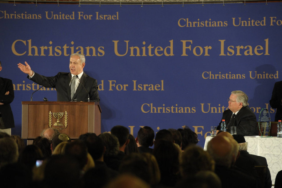 Prime Minister Benjamin Netanyahu speaks at a Christians United for Israel (CUFI) event in Jerusalem, March, 18 2012. (Photo: Amos Ben Gershom/Flash90)