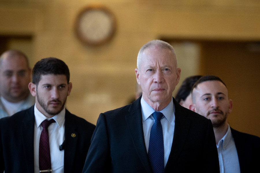 Minister of Defense Yoav Galant arrives for a meeting of the Defense and Foreign Affairs Committee at the Knesset in Jerusalem, Mar. 27, 2023. (Photo: Yonatan Sindel/Flash90)