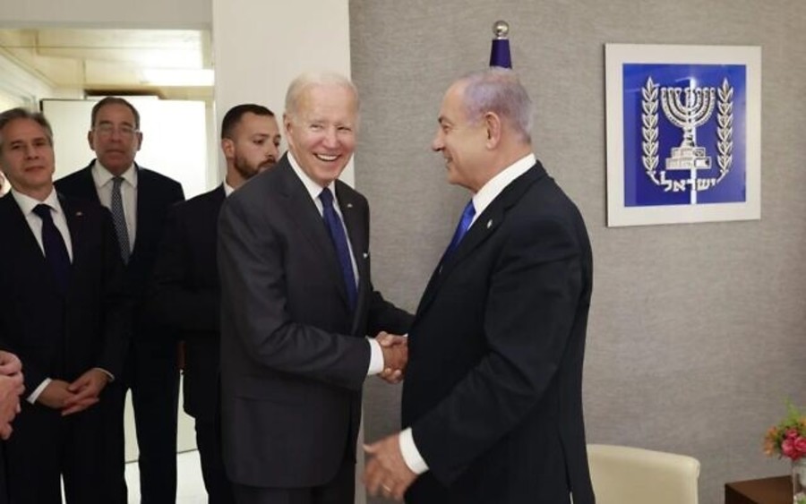 US President Joe Biden meets then-opposition leader Benjamin Netanyahu at the Israeli President's Residence in Jerusalem, Jul. 14, 2022. (Photo: GPO)