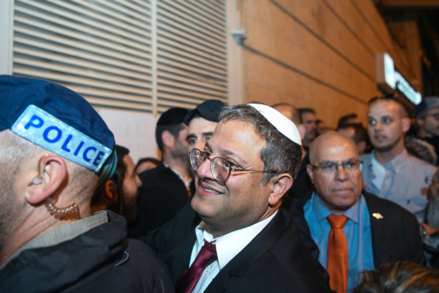 Israeli Minister of National Security Itamar Ben Gvir attends a rally of right-wing Israelis rallying in support of the government's planned judicial overhaul, in Jerusalem, Mar. 27, 2023. (Photo: Arie Leib Abrams/Flash90)