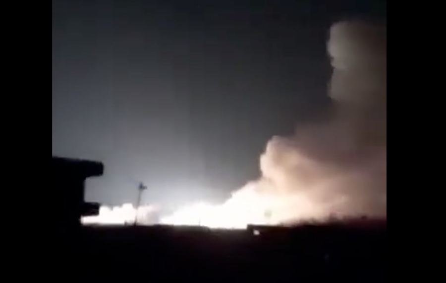 Smoke rises after an alleged Israeli strike near Homs, Syria, Apr. 1, 2023. (Photo: Screenshot/Twitte)