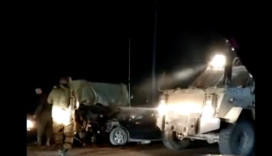 Scene of ramming attack near Beit Ummar, Apr. 1, 2023 (Photo: Screenshot)