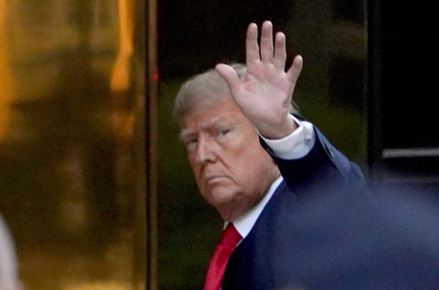 Former U.S. President Donald Trump arrives at Trump Tower, after his indictment by a Manhattan grand jury following a probe into alleged hush money paid to porn star Stormy Daniels, in New York City, April 3, 2023. (Photo: REUTERS/David Dee Delgado/File Photo)