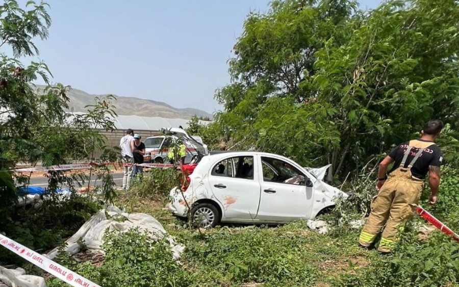The scene of a deadly shooting attack in the West Bank, near the Jewish settlement of Hamra, Apr. 7, 2023. (Photo courtesy)