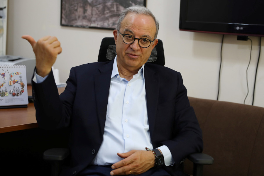 Marwan Muasher, former Jordanian foreign minister, speaks during an interview with Reuters TV in Amman, Jordan, Aug. 14, 2020. (Photo: REUTERS/Muhammad Hamed)