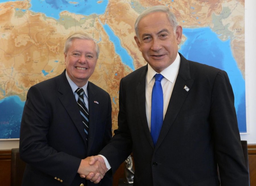 Israeli Prime Minister Benjamin Netanyahu meets with US Senator Lindsey Graham, Apr. 17, 2023 (Photo: Amos Ben-Gershom/GPO)