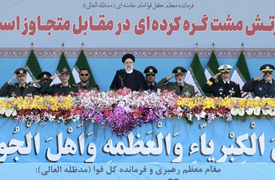 Iranian President Ebrahim Raisi speaking at Iran’s Army Day celebrations, Apr. 18, 2023 (Photo: president.ir)