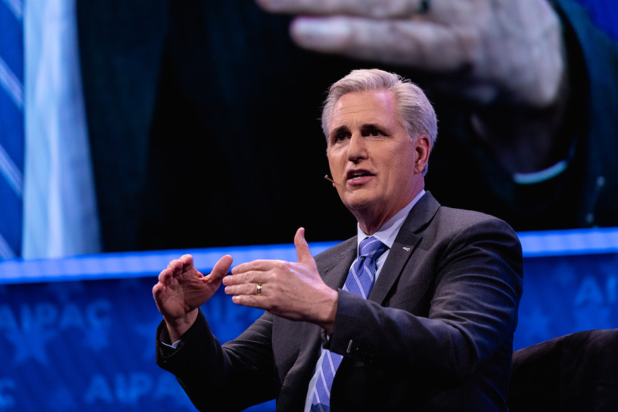 House Republican Leader Kevin McCarthy (R-CA), speaks at the 2019 American Israel Public Affairs Committee (AIPAC) Policy Conference in Washington, D.C., Mar. 25, 2019. (Photo: Cheriss May/NurPhoto)