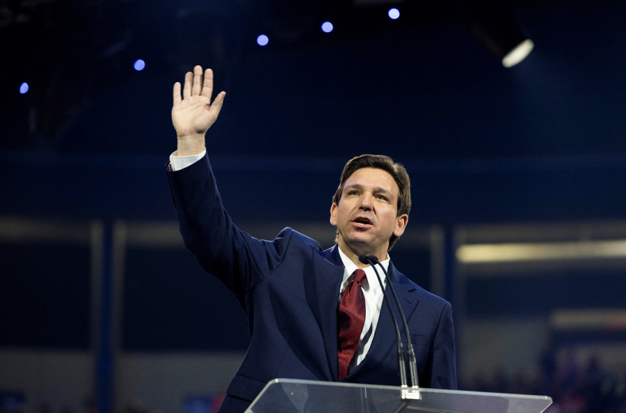 Florida Governor Ron DeSantis, a prospective Republican U.S. presidential candidate in 2024, addresses a university convocation at Liberty University in Lynchburg, Virginia, Apr. 14, 2023. (Photo: REUTERS/Justin Ide)