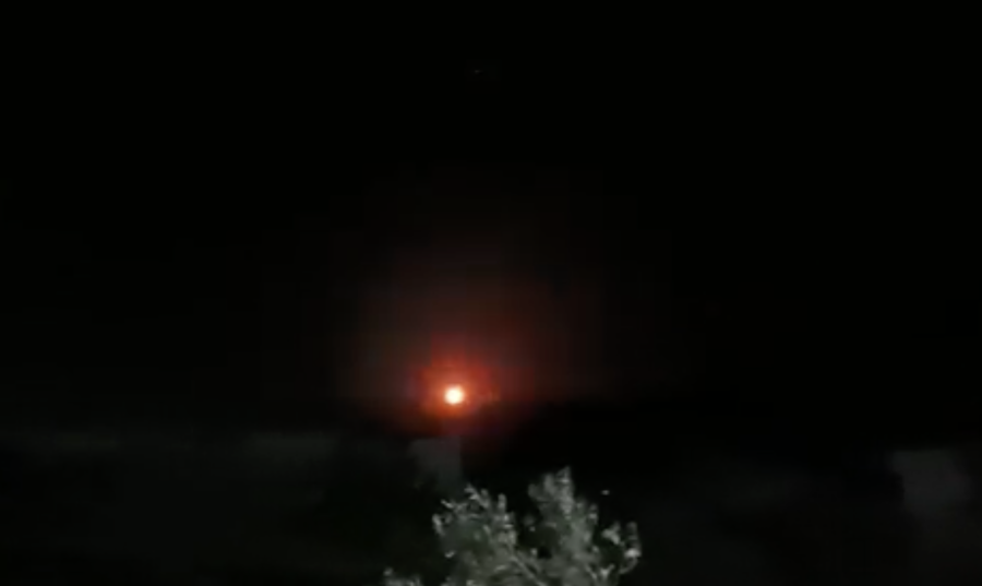 Explosion near the Syrian town of Hader in the Quneitra Governorate, Apr. 24, 2023. (Photo: Screenshot/Twitter)