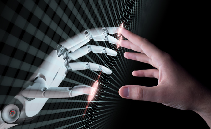 Human and robot hands touching (Photo: Shutterstock)