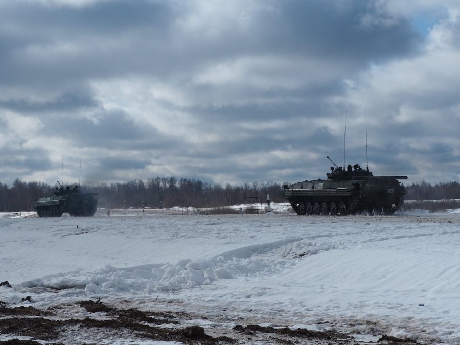 The Russian Army conducts tank exercises in the Moscow region, Russia, Feb 7, 2022. (RUSSIA MOD/EYEPRESS via Reuters)