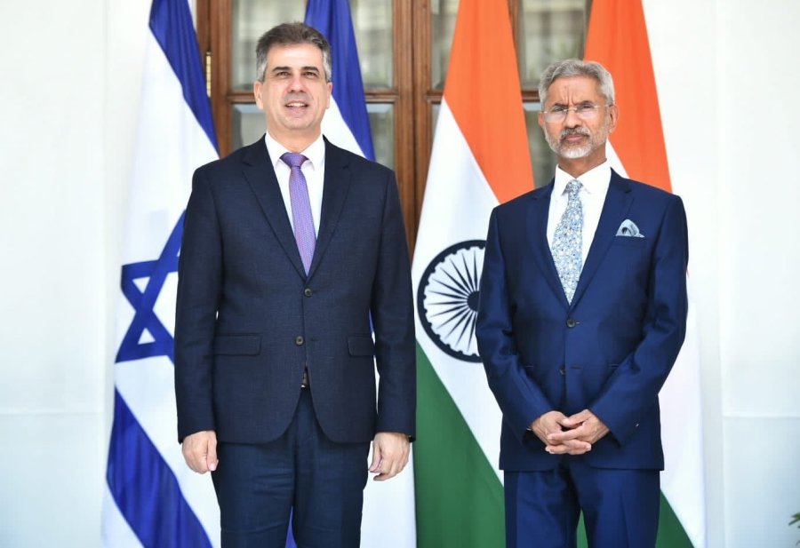 Israeli Foreign Minister Eli Cohen meets with his Indian counterpart, Subrahmanyam Jaishankar, May 9, 2023 (Photo: Dr. S. Jaishankar/Twitter)