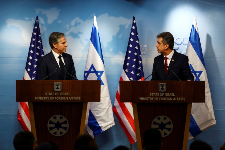 U.S. Secretary of State Antony Blinken meets his Israeli counterpart Eli Cohen at the Foreign Ministry in Jerusalem, Jan. 30, 2023. (Photo: REUTERS/Ronen Zvulun)