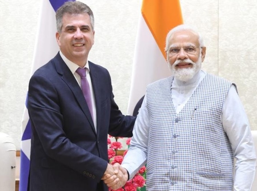Israeli Foreign Minister Eli Cohen meets Indian President Narendra Modi, May 9, 2023 (Photo: Eli Cohen/Twitter)