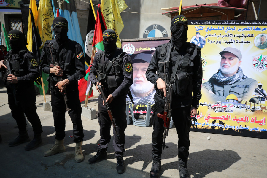 Palestinian militants from Al-Quds Brigades, the military wing of the Islamic Jihad movement in Gaza (Photo: Majdi Fathi/NurPhoto)