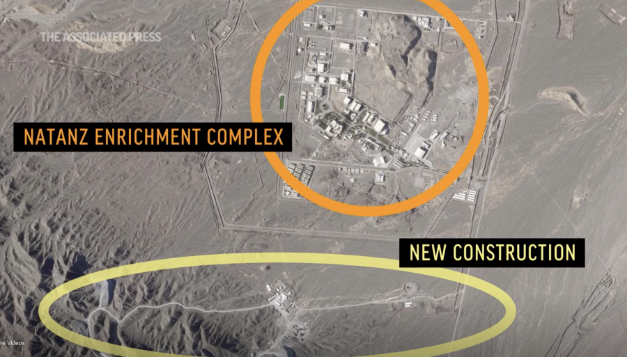 Satellite image showing the new underground Natanz nuclear site (Photo: Screenshot/AP)