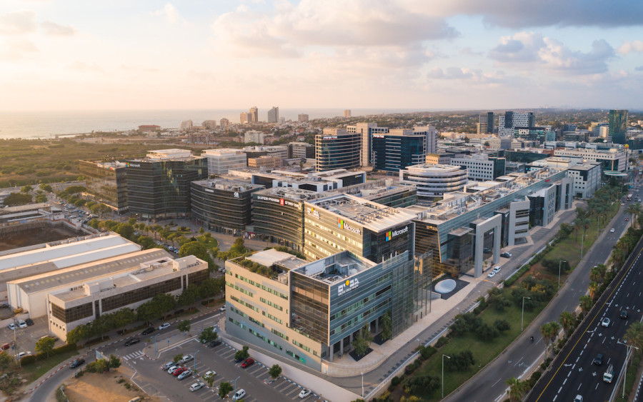 A view of the Herzliya business district in central Israel, containing major global high-tech company offices. (Photo: Shutterstock)