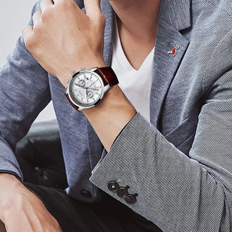 LIGE Top Brand Luxury Casual Leather Quartz Men’s Watch