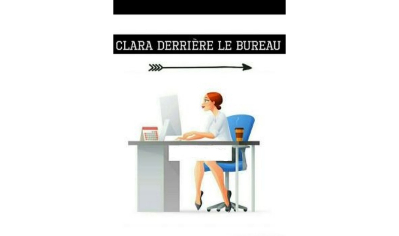 Clara derrière le bureau 