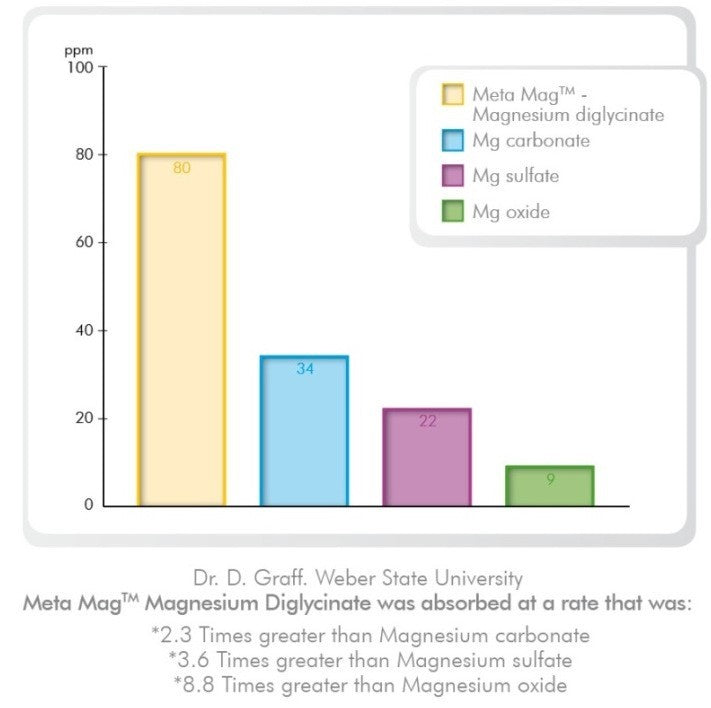 Metagenics CalmX Figure 2: Intestinal uptake rate of different magnesium types
