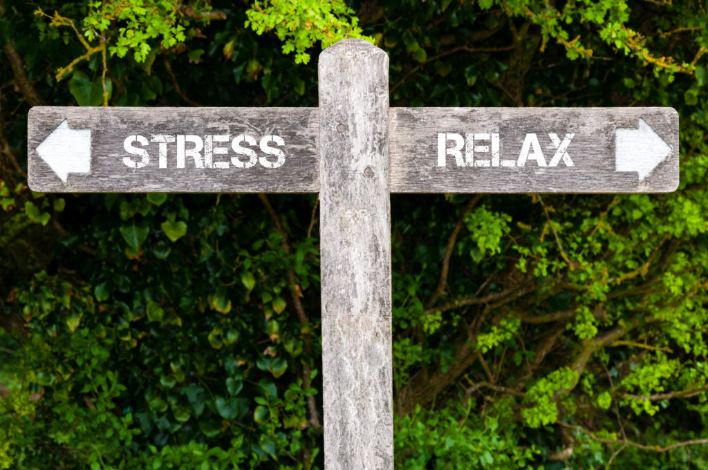 Street sign stress to the left and relax to the right