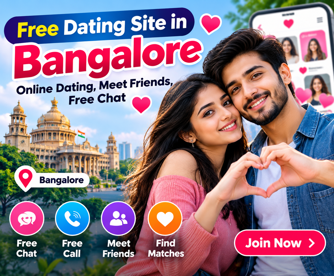 Free Dating Site in Bangalore, Online Dating, Meet Friends, Free Chat