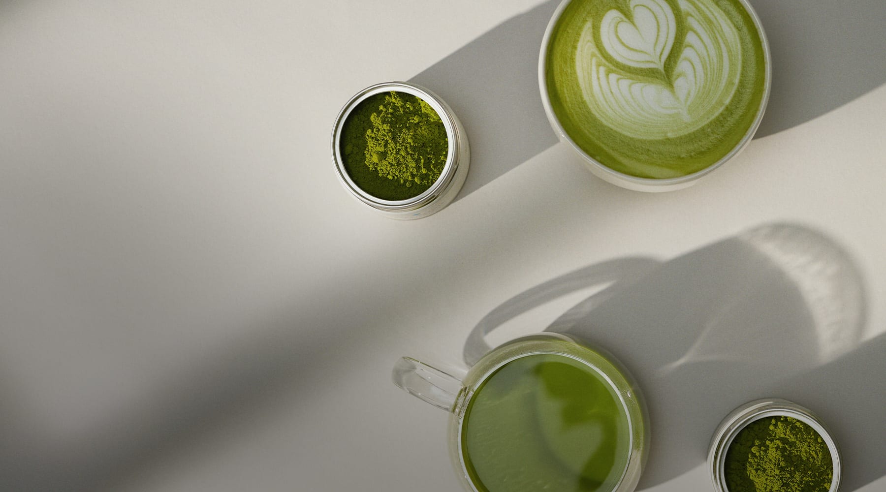 glasses of matcha latte