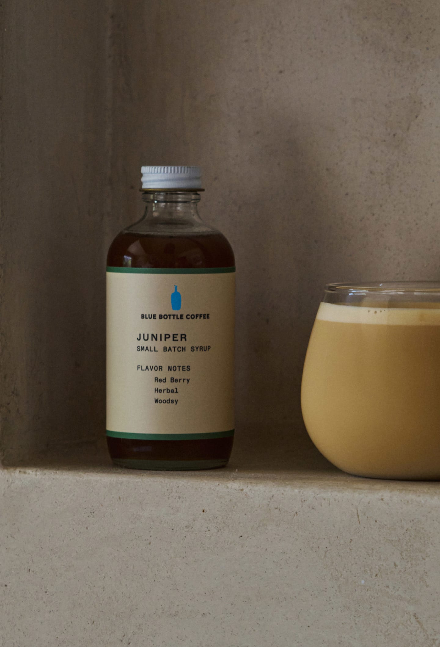blue bottle juniper latte and matcha syrup
