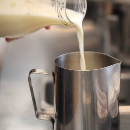 pouring the milk