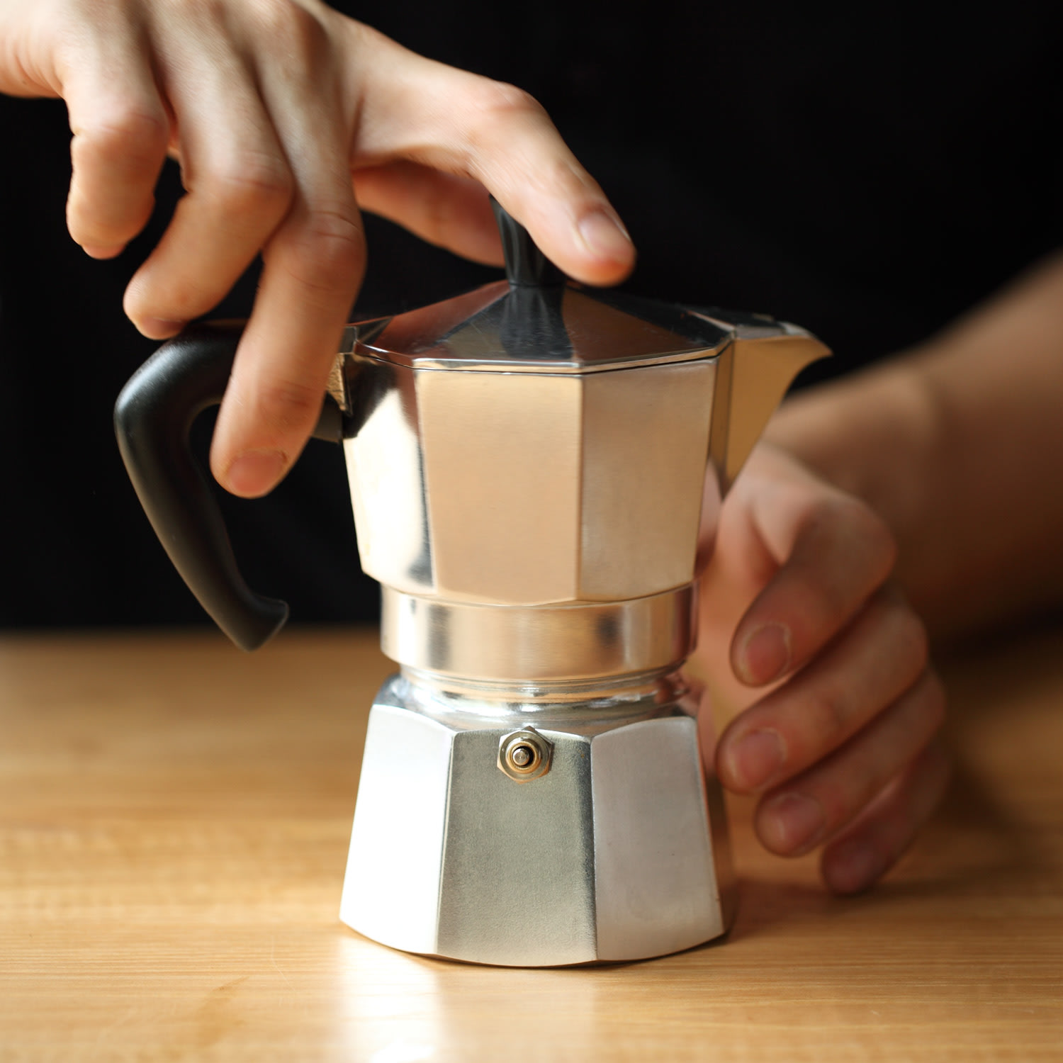 Assembled moka pot