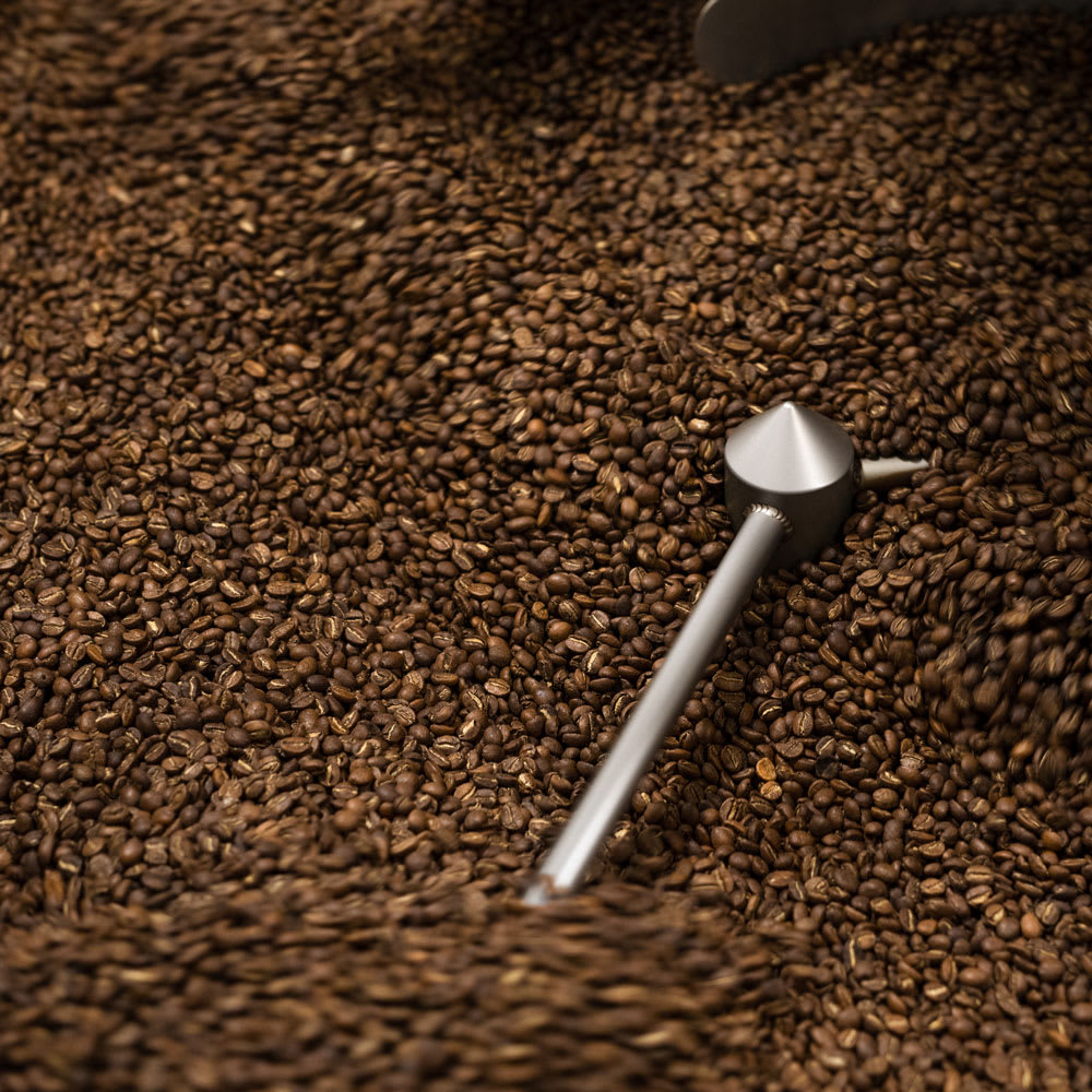 Coffee beans being roasted