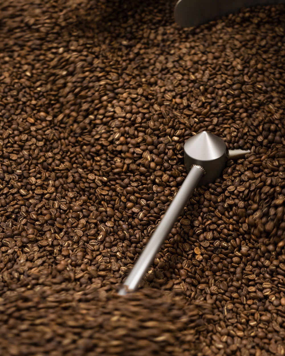 Coffee beans being roasted